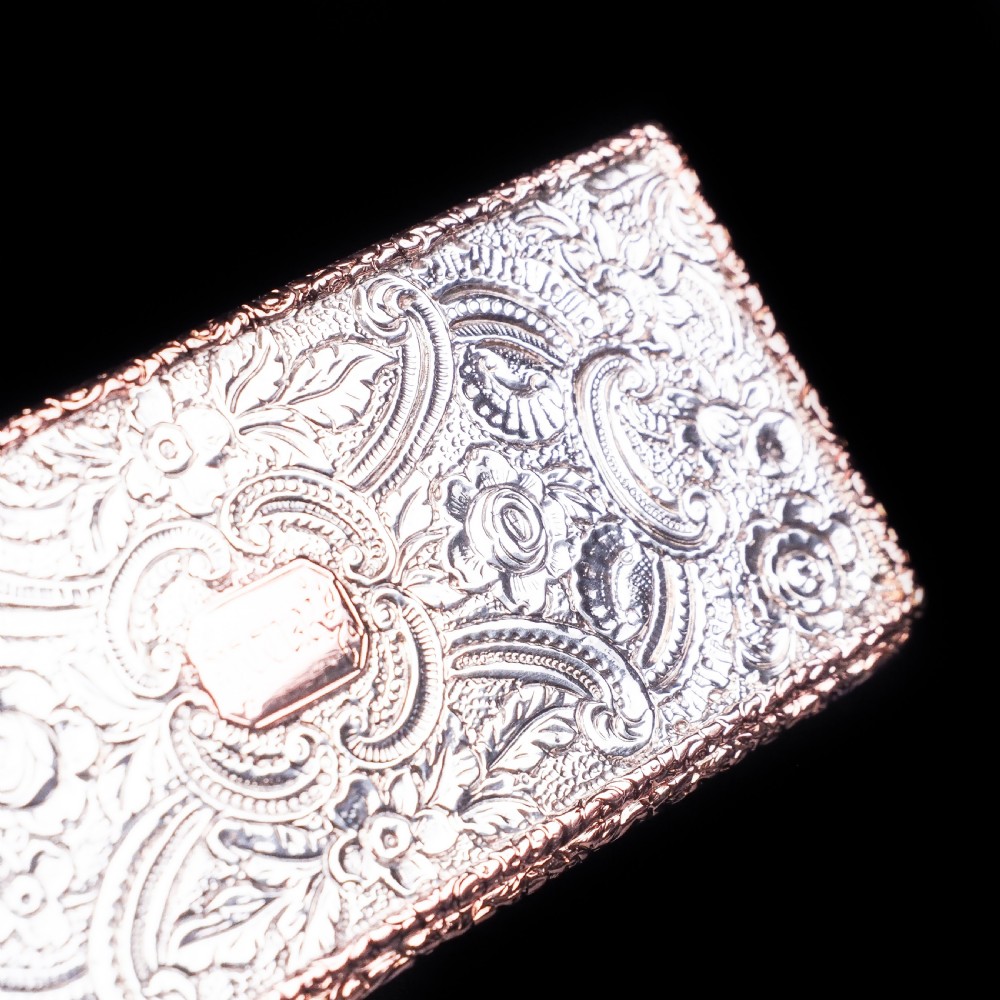 Magnificent Georgian Rose Gold & Silver Table Snuff Box - William Parker 1824 View XXVI