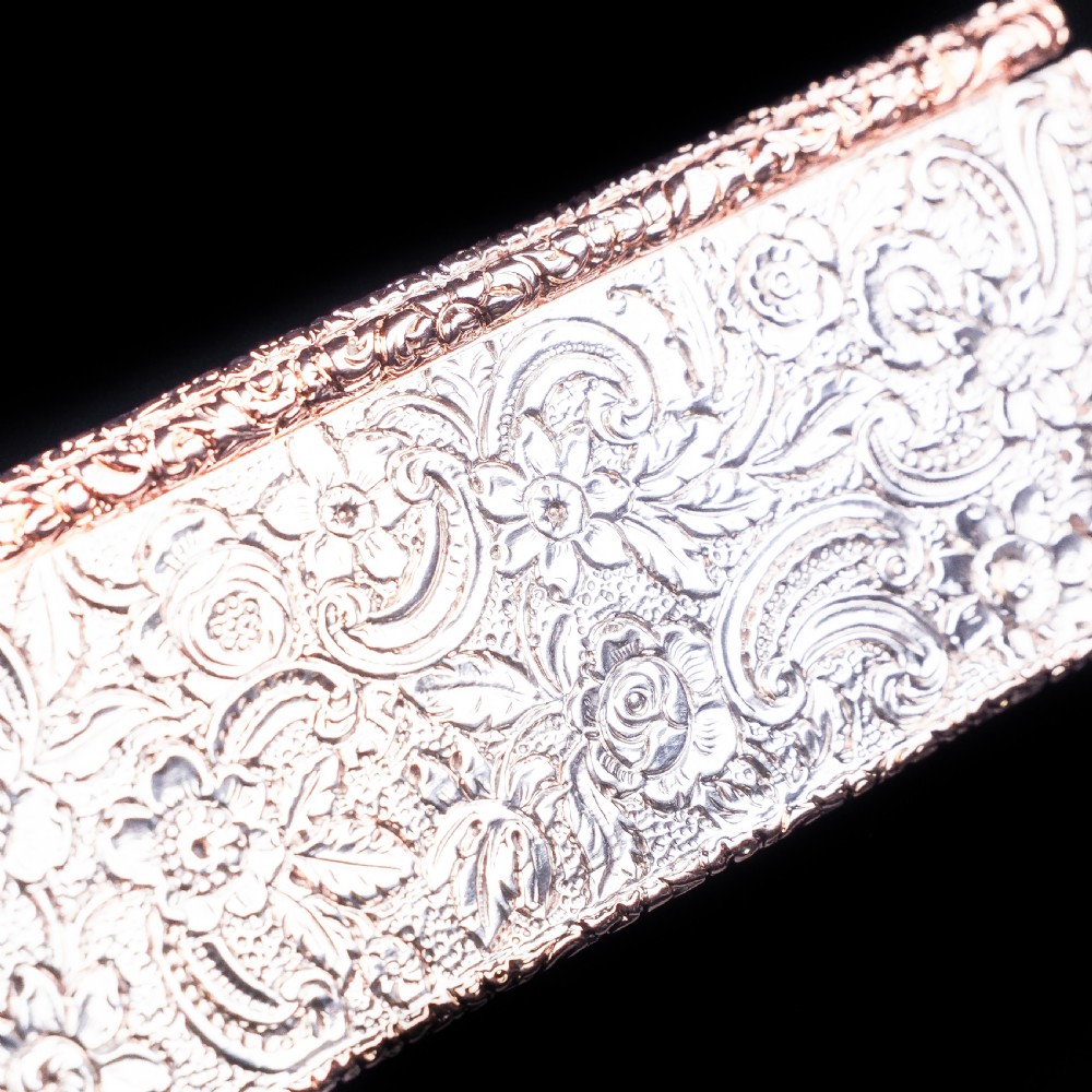 Magnificent Georgian Rose Gold & Silver Table Snuff Box - William Parker 1824 View XXVII