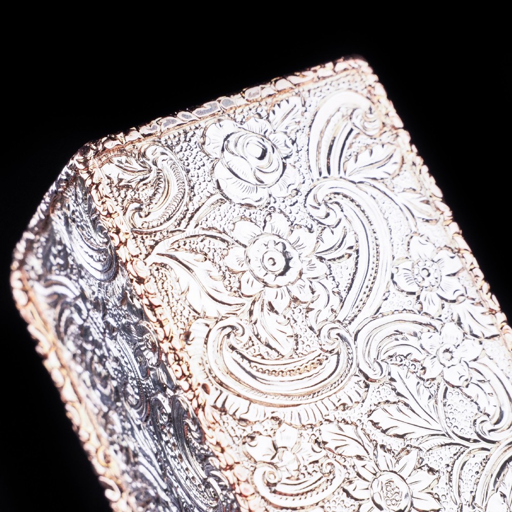 Magnificent Georgian Rose Gold & Silver Table Snuff Box - William Parker 1824 View XXVIII