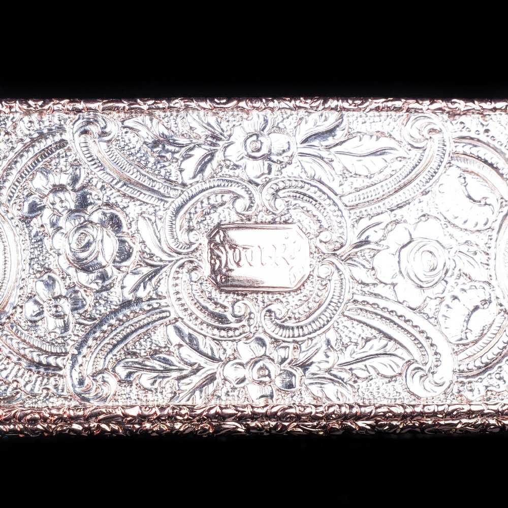 Magnificent Georgian Rose Gold & Silver Table Snuff Box - William Parker 1824 View XXX