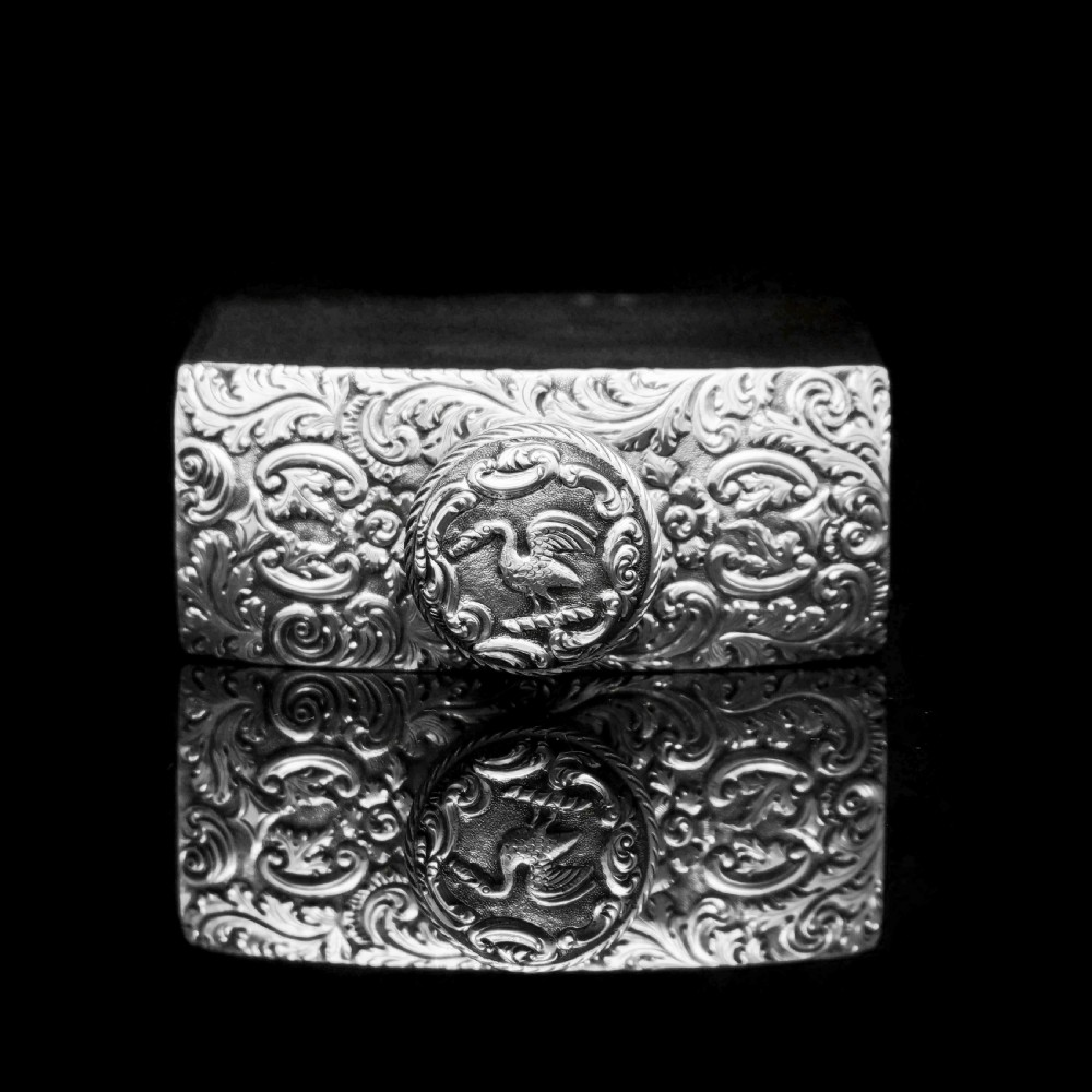 A Georgian Solid Silver Engraved & Engine Turned Hip Flask - Archibald Douglas 1835 View VI