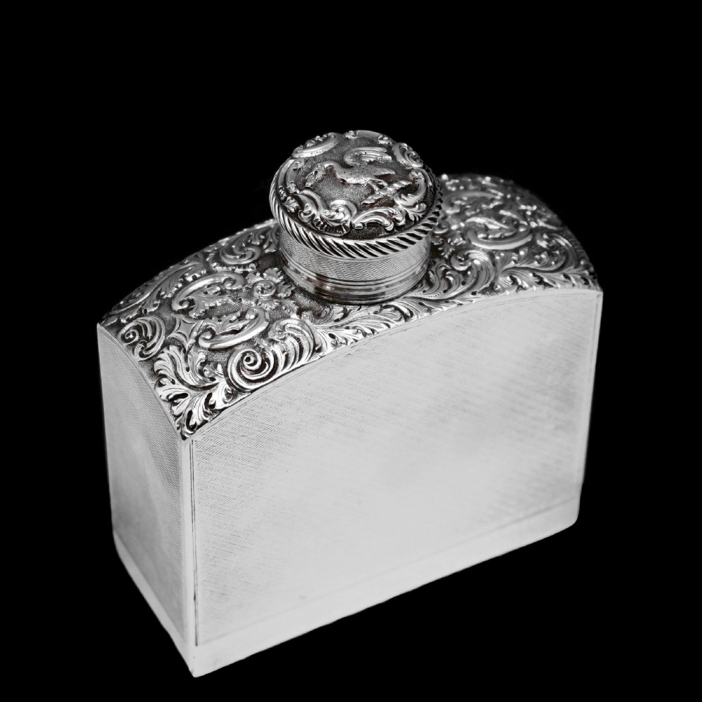 A Georgian Solid Silver Engraved & Engine Turned Hip Flask - Archibald Douglas 1835 View VII