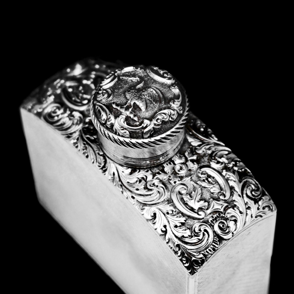 A Georgian Solid Silver Engraved & Engine Turned Hip Flask - Archibald Douglas 1835 View XII