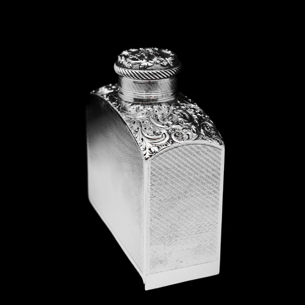 A Georgian Solid Silver Engraved & Engine Turned Hip Flask - Archibald Douglas 1835 View XIII