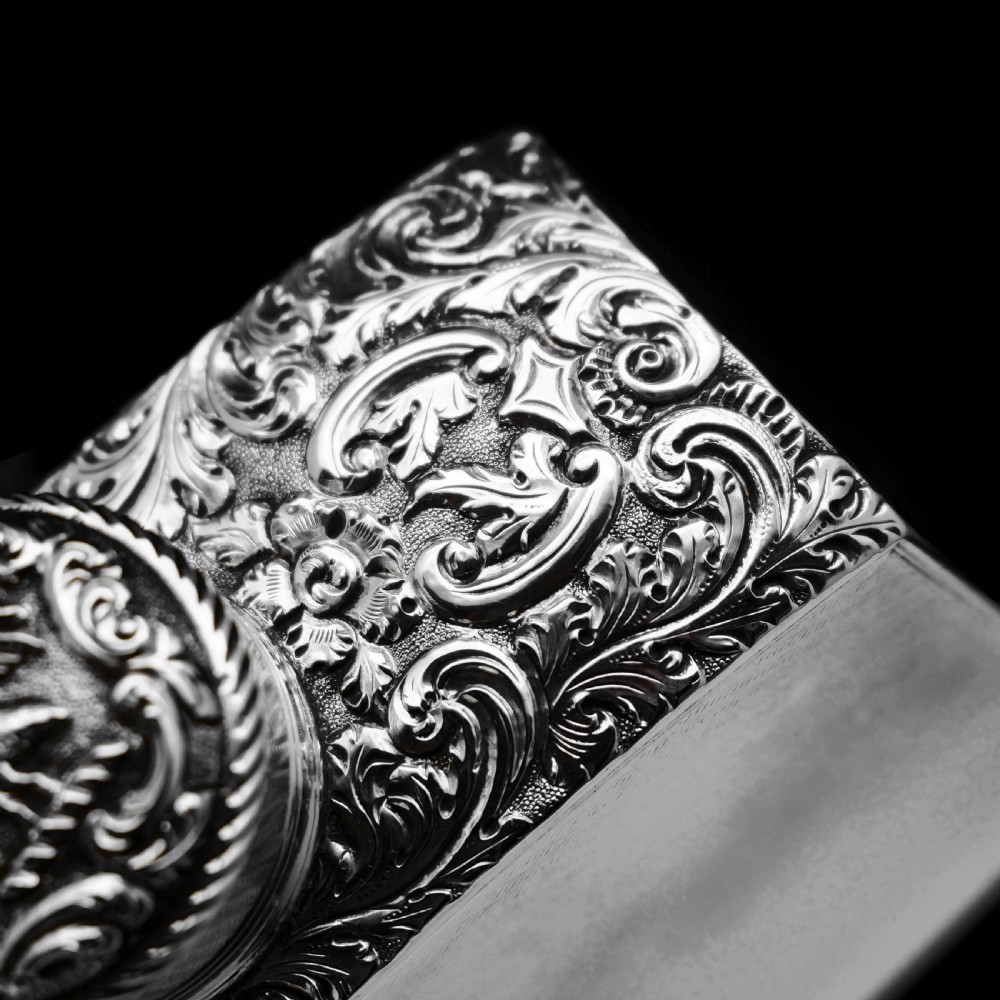 A Georgian Solid Silver Engraved & Engine Turned Hip Flask - Archibald Douglas 1835 View XIX