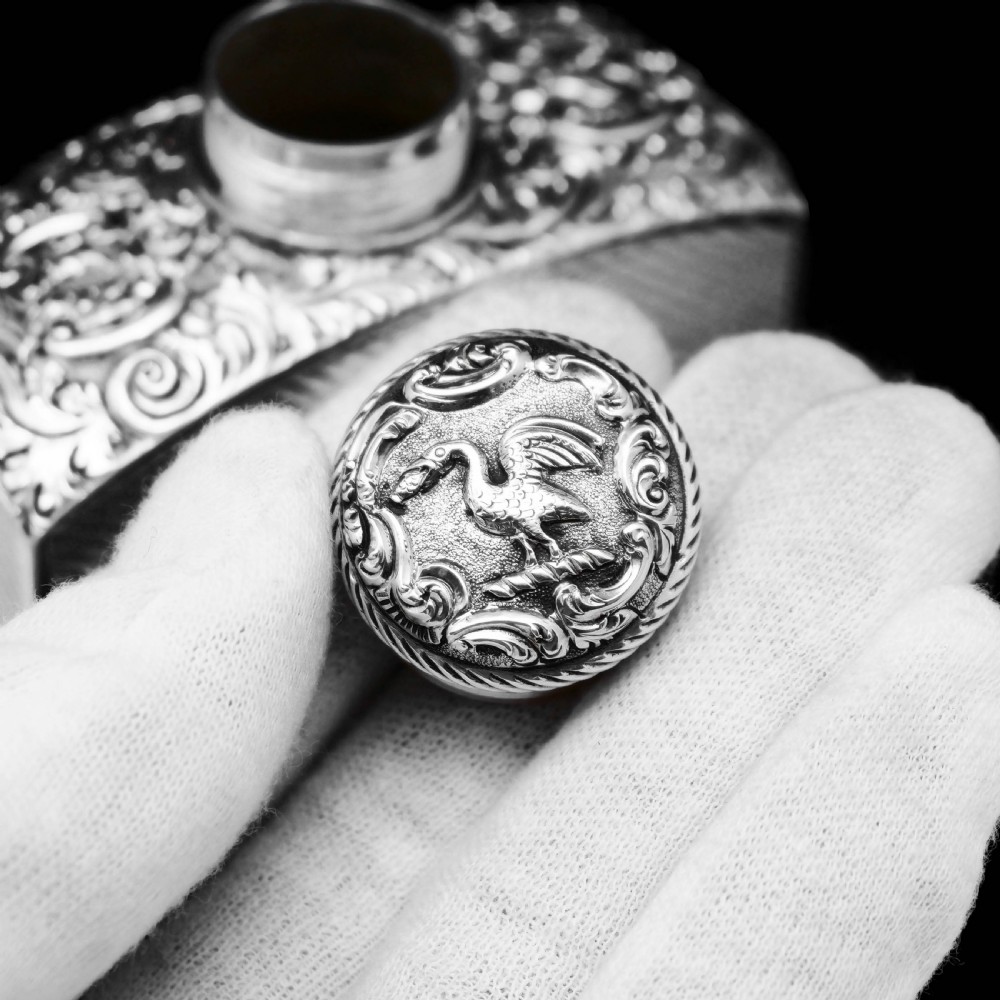 A Georgian Solid Silver Engraved & Engine Turned Hip Flask - Archibald Douglas 1835 View XX