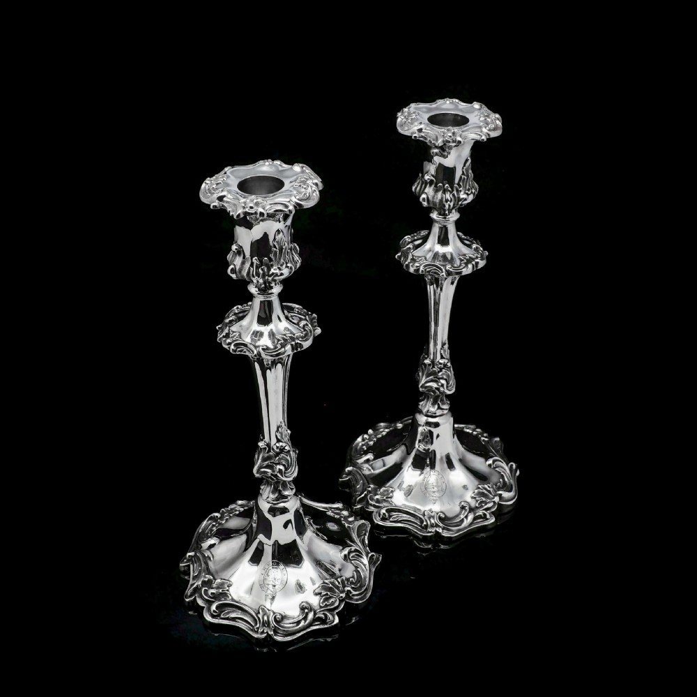 Antique Pair of Solid Silver Victorian Candlesticks - Henry Wilkinson & Co 1848 View IX