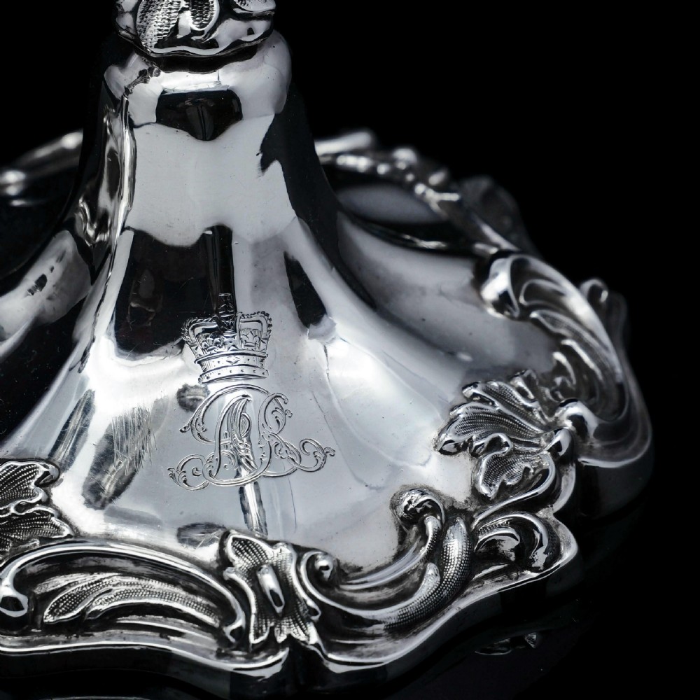 Antique Pair of Solid Silver Victorian Candlesticks - Henry Wilkinson & Co 1848 View XVI