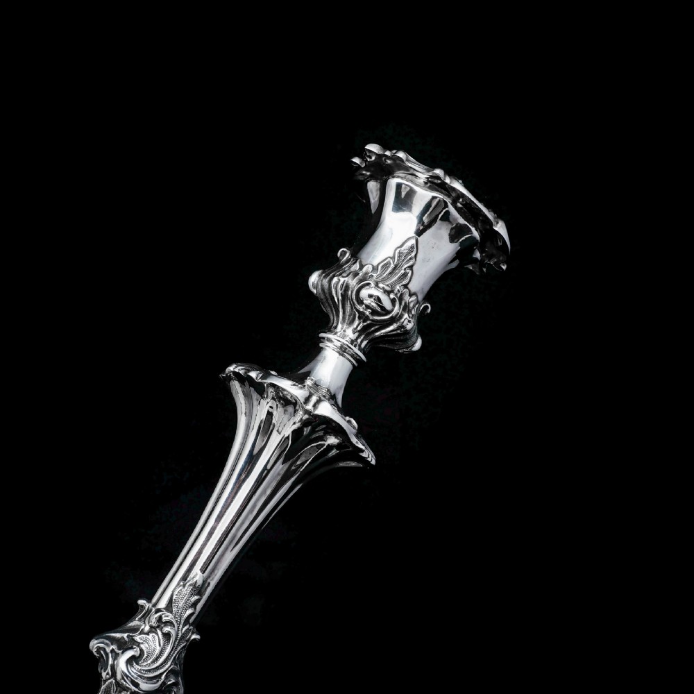 Antique Pair of Solid Silver Victorian Candlesticks - Henry Wilkinson & Co 1848 View XX