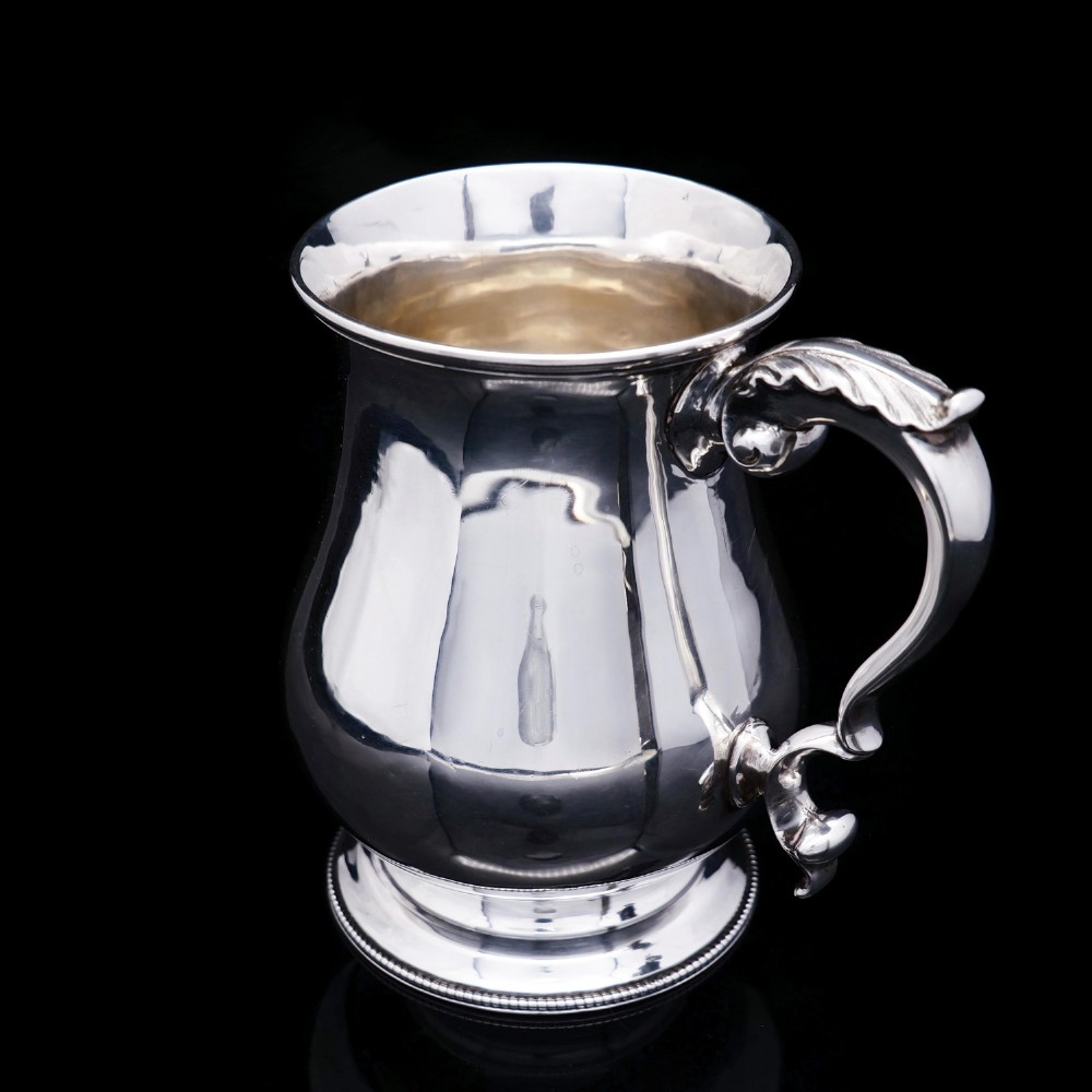 Antique Victorian Solid Silver Tankard Baluster Shaped - Henry William Curry 1870