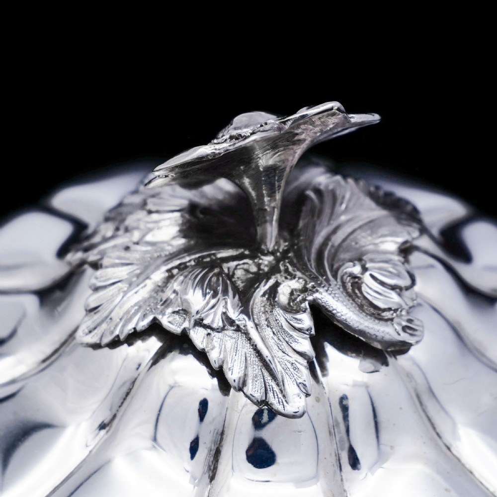 Antique Georgian Solid Silver Teapot 'Melon Shaped' - Robert Hennell 1836 View XVII