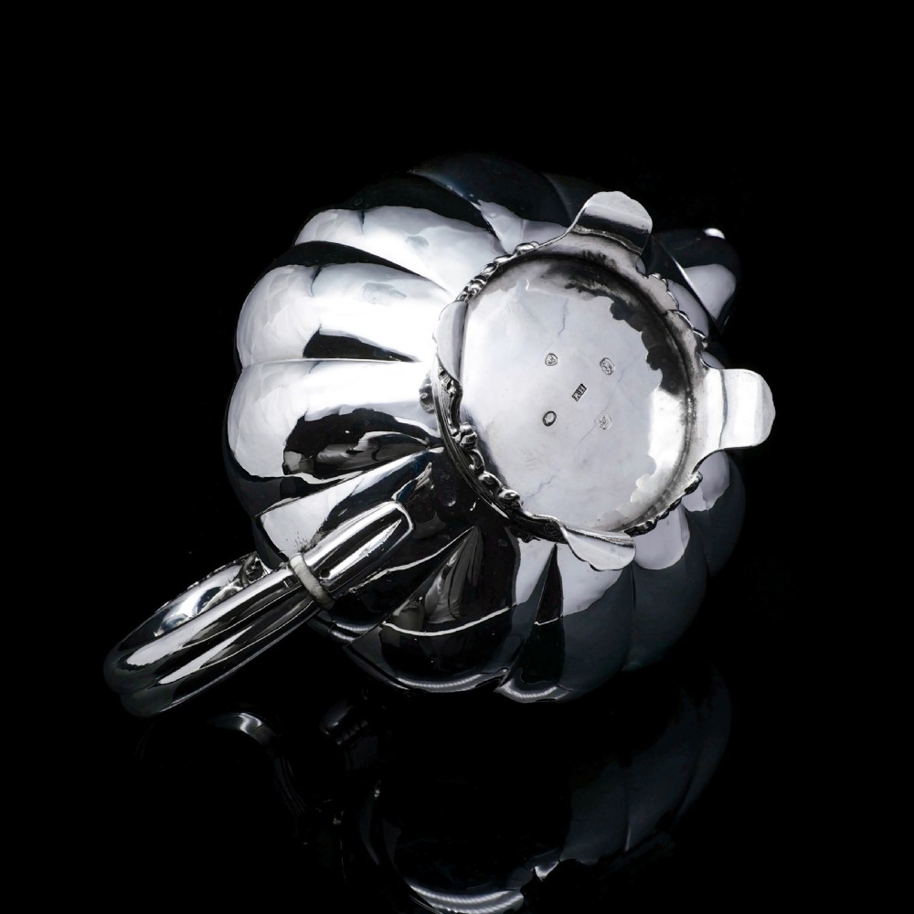 Antique Georgian Solid Silver Teapot 'Melon Shaped' - Robert Hennell 1836 View XXII