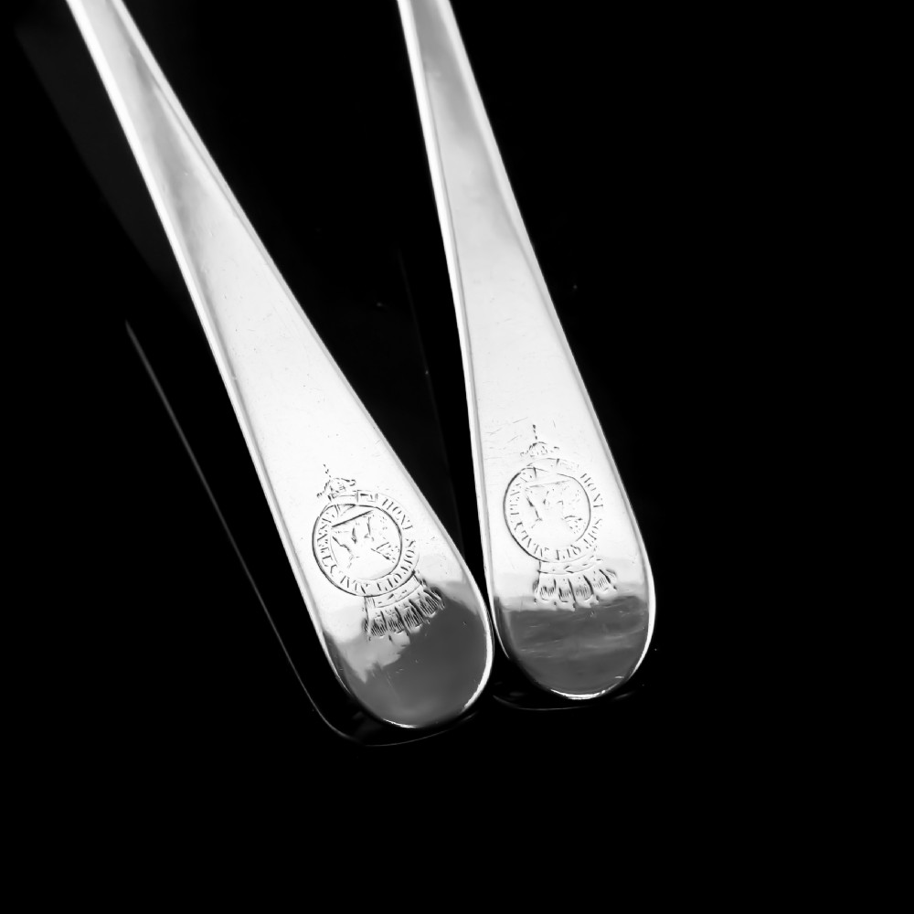 Antique Solid Silver Pair of Georgian Large Ladles, Sutherland Crest 1784/5 View XIII