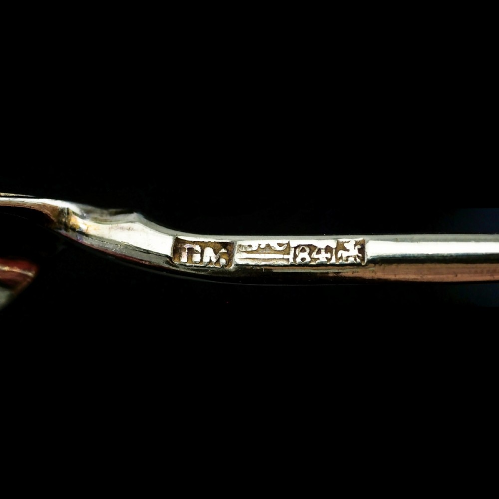 Antique Imperial Russian Solid Silver Spoons, Parcel Gilt - Moscow c.1890 View XXIII