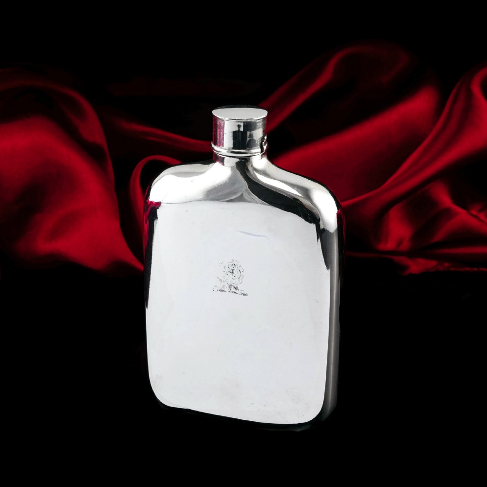 Antique Victorian Solid Silver Hip Flask with Bayonet Cap - Edward Smith 1843 View XII