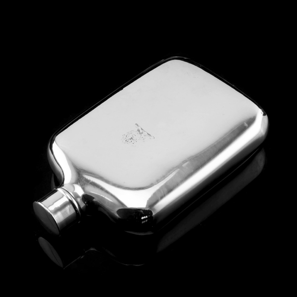 Antique Victorian Solid Silver Hip Flask with Bayonet Cap - Edward Smith 1843 View XIII