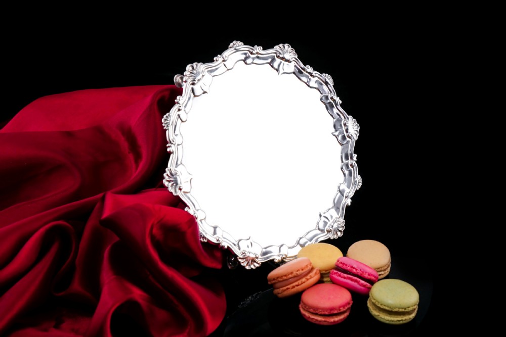 Antique Georgian Solid Silver Salver with Rococo Border - Thomas Hannam & Richard Mills 1763 View XVII