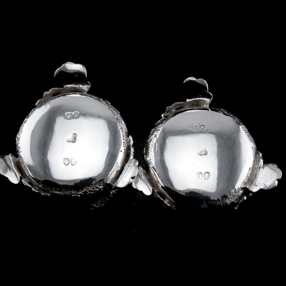 Antique Solid Silver Victorian Salt Cellars in Teniers Style - Daniel & Charles Houle 1878 View XV