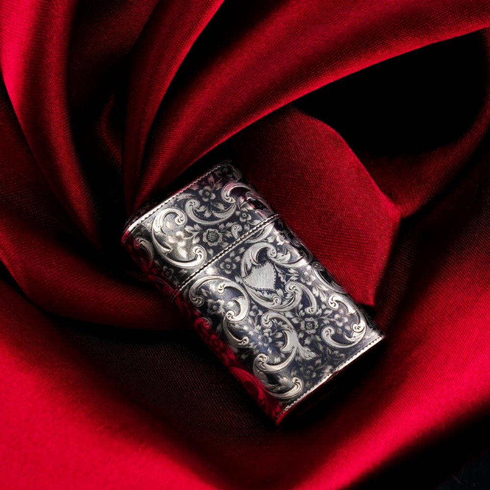Antique Imperial Russian Solid Silver Niello Vesta Case with Fine Engravings - 19th Century View V