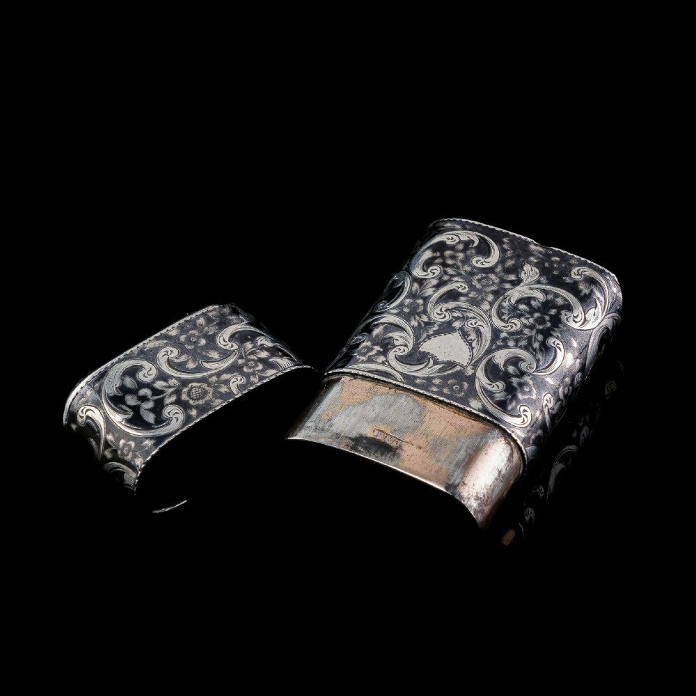 Antique Imperial Russian Solid Silver Niello Vesta Case with Fine Engravings - 19th Century View XI