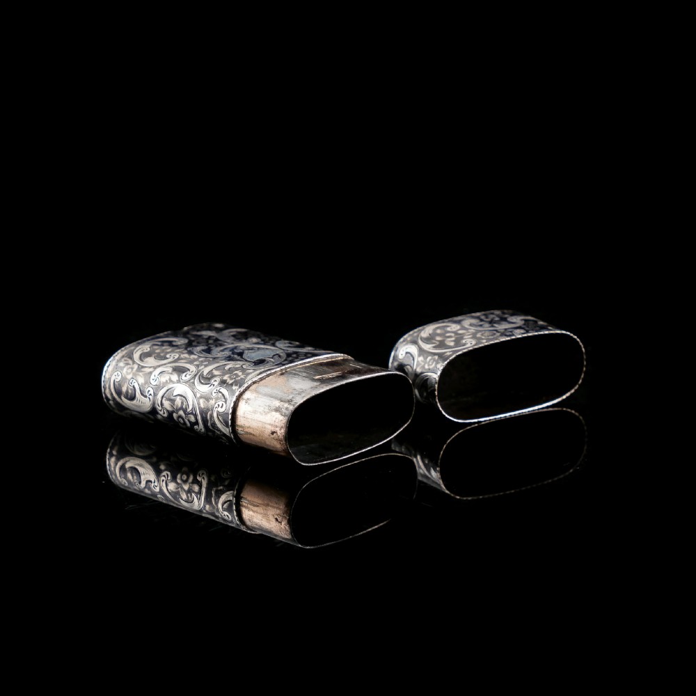 Antique Imperial Russian Solid Silver Niello Vesta Case with Fine Engravings - 19th Century View XV