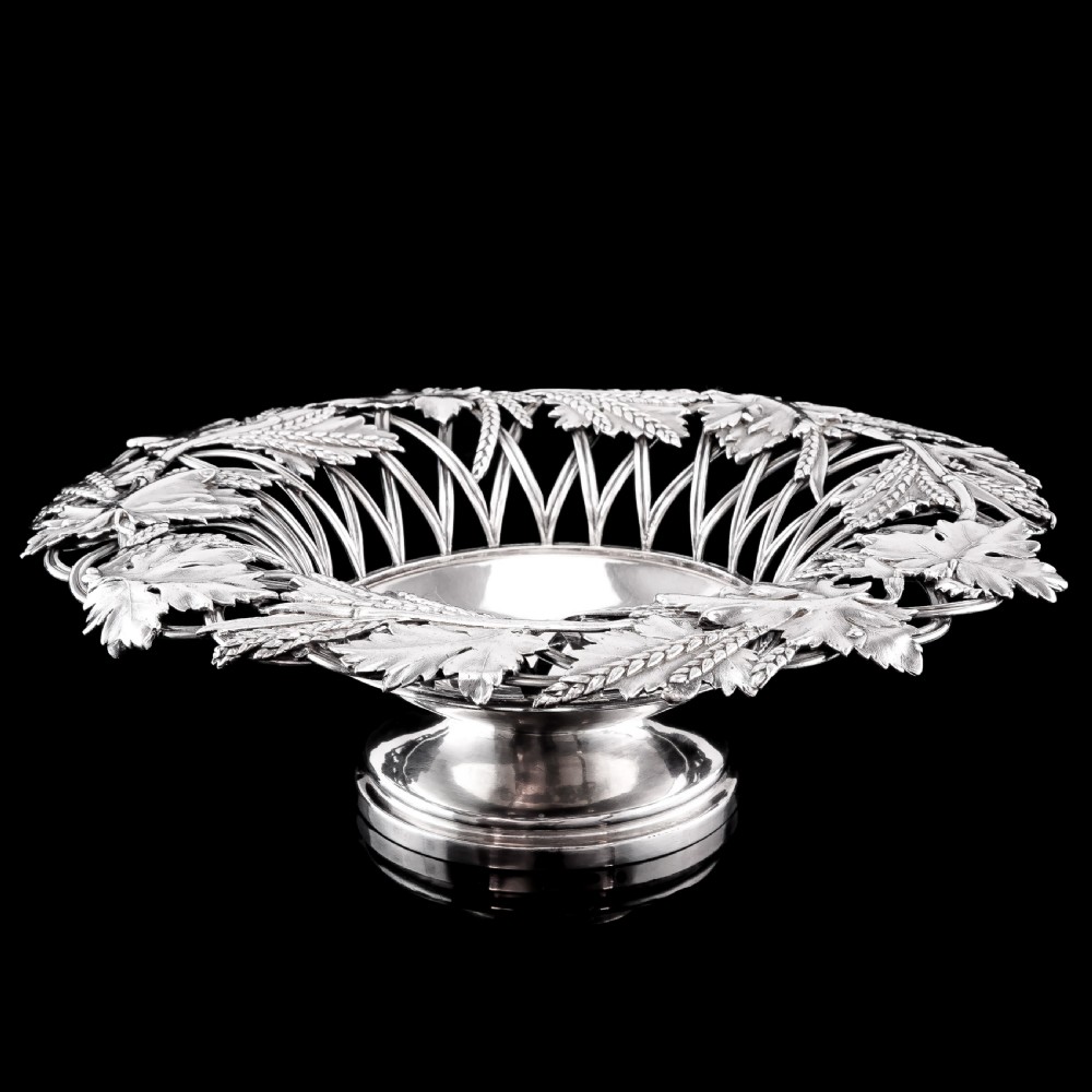 A Rare Antique Georgian Solid Silver Tazza Bowl with Cast Harvest Decorations - Charles Reily & George Storer 1835 View V