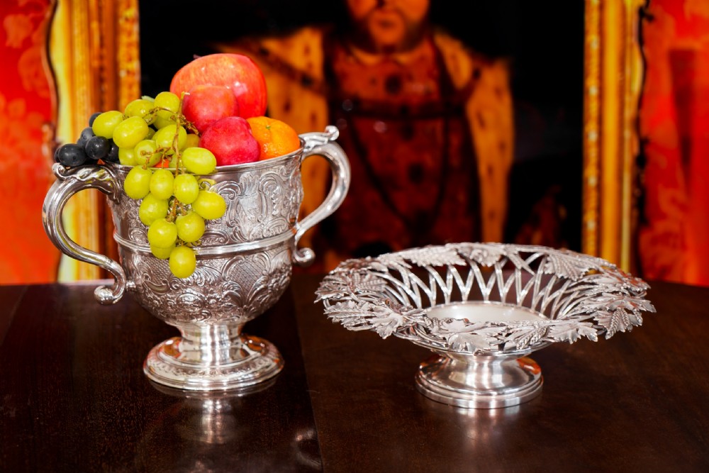 A Rare Antique Georgian Solid Silver Tazza Bowl with Cast Harvest Decorations - Charles Reily & George Storer 1835 View XI