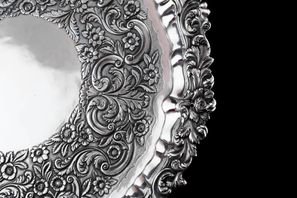 Antique Large (47cm) Georgian Solid Silver Irish Salver / Tray with Beautiful High Lion Feet - Robert W Smith 1831 View XIII