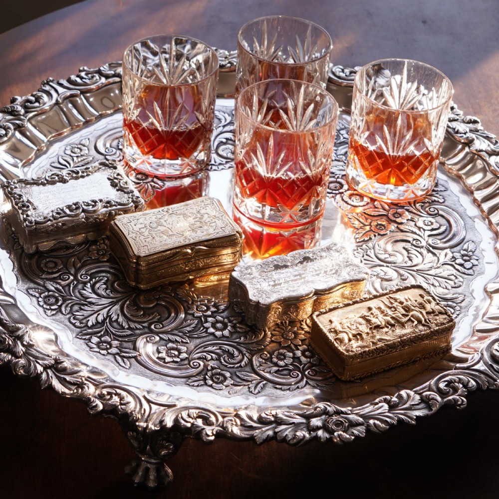 Antique Large (47cm) Georgian Solid Silver Irish Salver / Tray with Beautiful High Lion Feet - Robert W Smith 1831 View XXIII