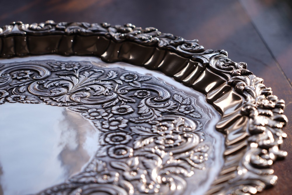 Antique Large (47cm) Georgian Solid Silver Irish Salver / Tray with Beautiful High Lion Feet - Robert W Smith 1831 View XXX