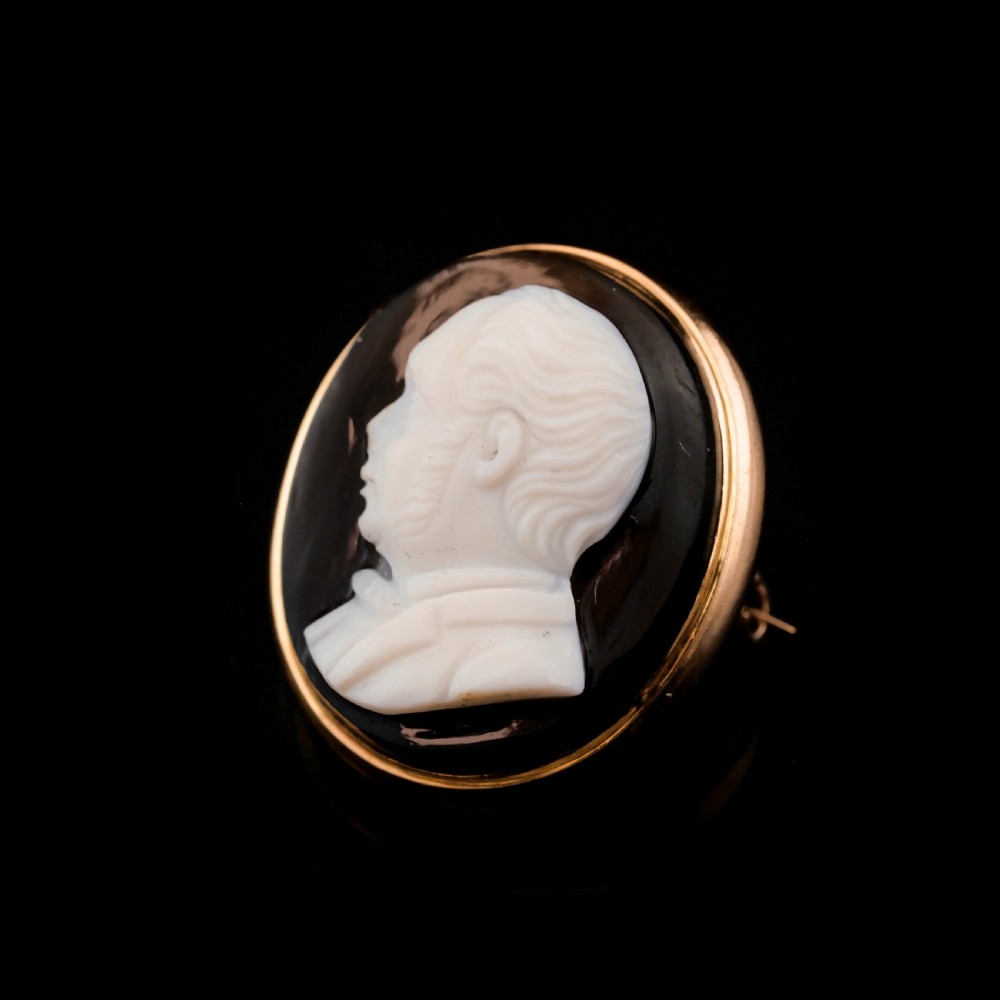 Antique Georgian/Victorian Hardstone Cameo with Engraved Gentleman's Portrait - c.1830-40 View IX