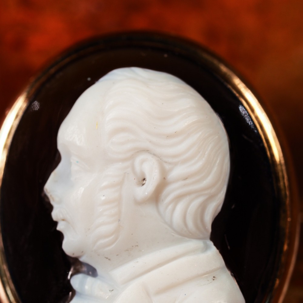 Antique Georgian/Victorian Hardstone Cameo with Engraved Gentleman's Portrait - c.1830-40 View XIX