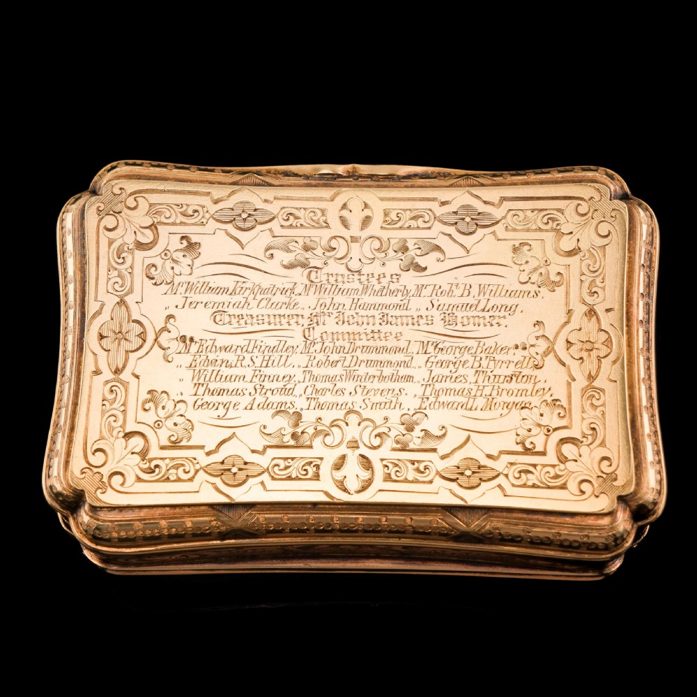 Antique Solid Silver Victorian Gilt Table Snuff Box with Original Fitted Box - Charles Rawlings & William Summers 1854 View XIII