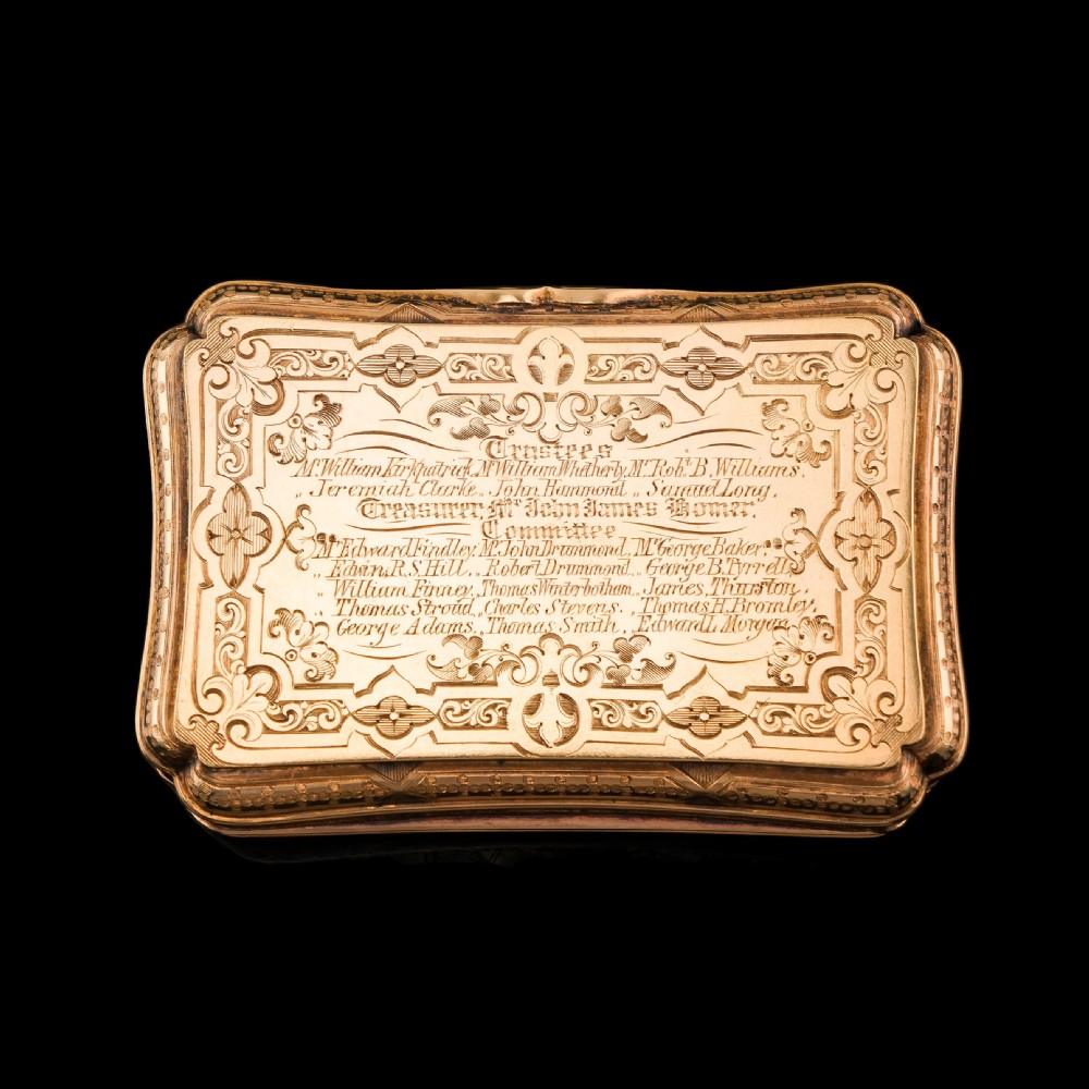 Antique Solid Silver Victorian Gilt Table Snuff Box with Original Fitted Box - Charles Rawlings & William Summers 1854 View XVI