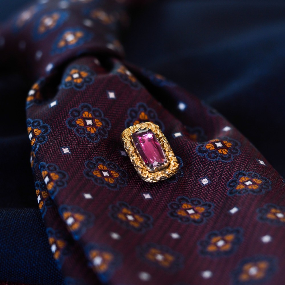Antique Georgian 15ct Gold Amethyst Stick Pin/Tie Pin/Brooch - c.1810 View XV