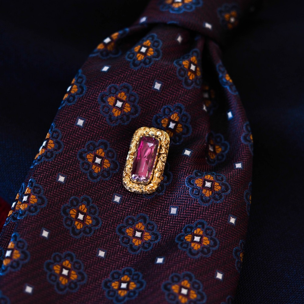 Antique Georgian 15ct Gold Amethyst Stick Pin/Tie Pin/Brooch - c.1810 View XVI