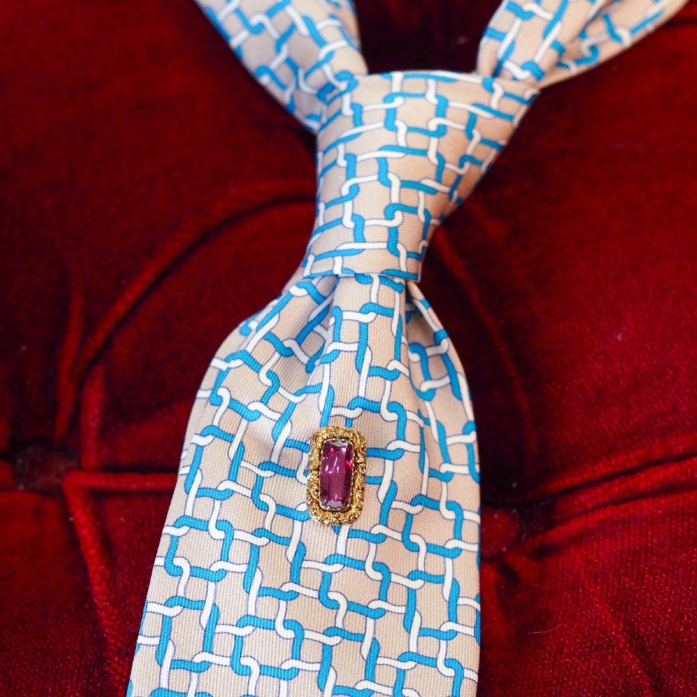 Antique Georgian 15ct Gold Amethyst Stick Pin/Tie Pin/Brooch - c.1810 View XX