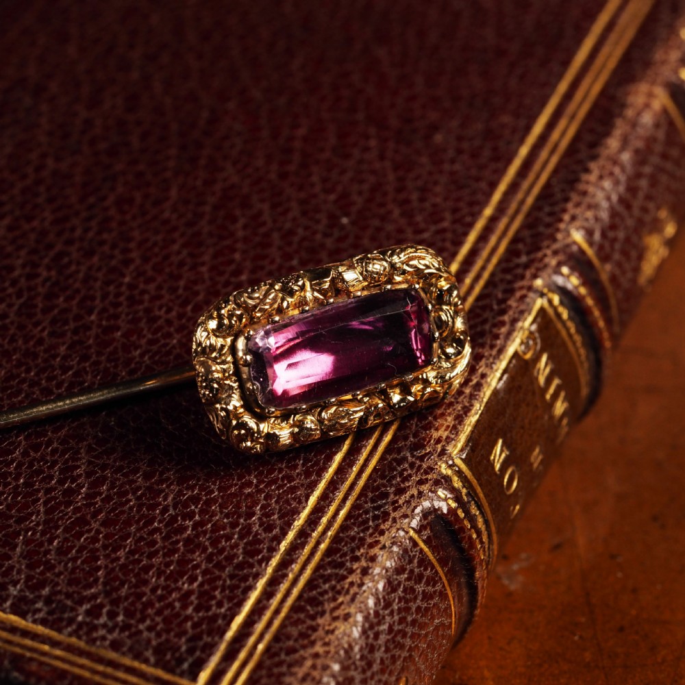 Antique Georgian 15ct Gold Amethyst Stick Pin/Tie Pin/Brooch - c.1810 View XXIII