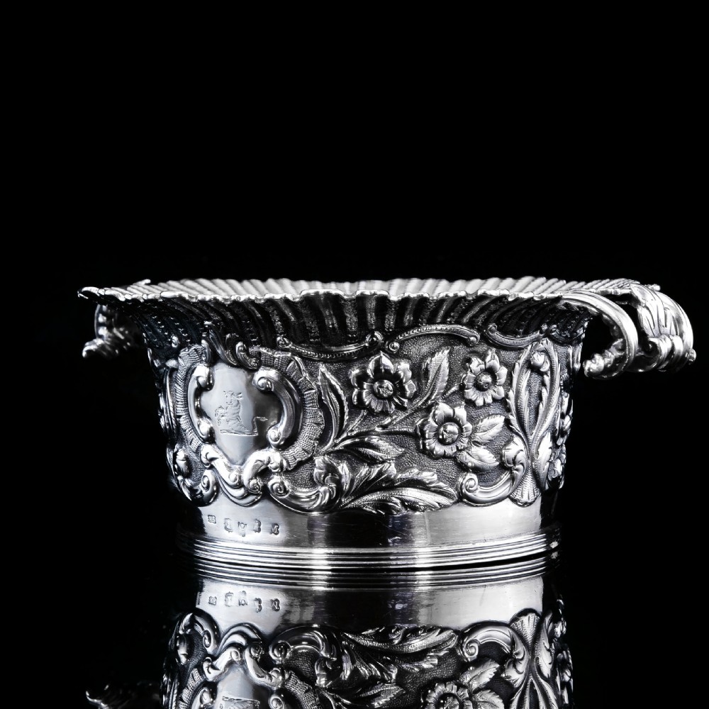 Antique Georgian Solid Silver Irish Bowl with Gorgeous Irish Chasing - Robert W Smith 1832 View II