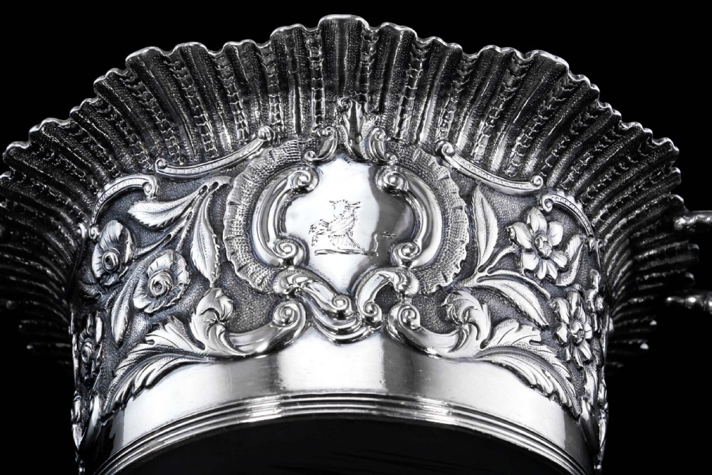 Antique Georgian Solid Silver Irish Bowl with Gorgeous Irish Chasing - Robert W Smith 1832 View IV
