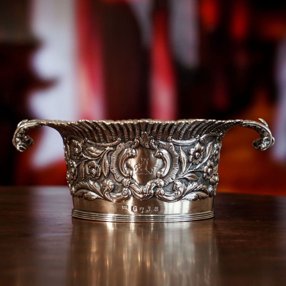 Antique Georgian Solid Silver Irish Bowl with Gorgeous Irish Chasing - Robert W Smith 1832 View X