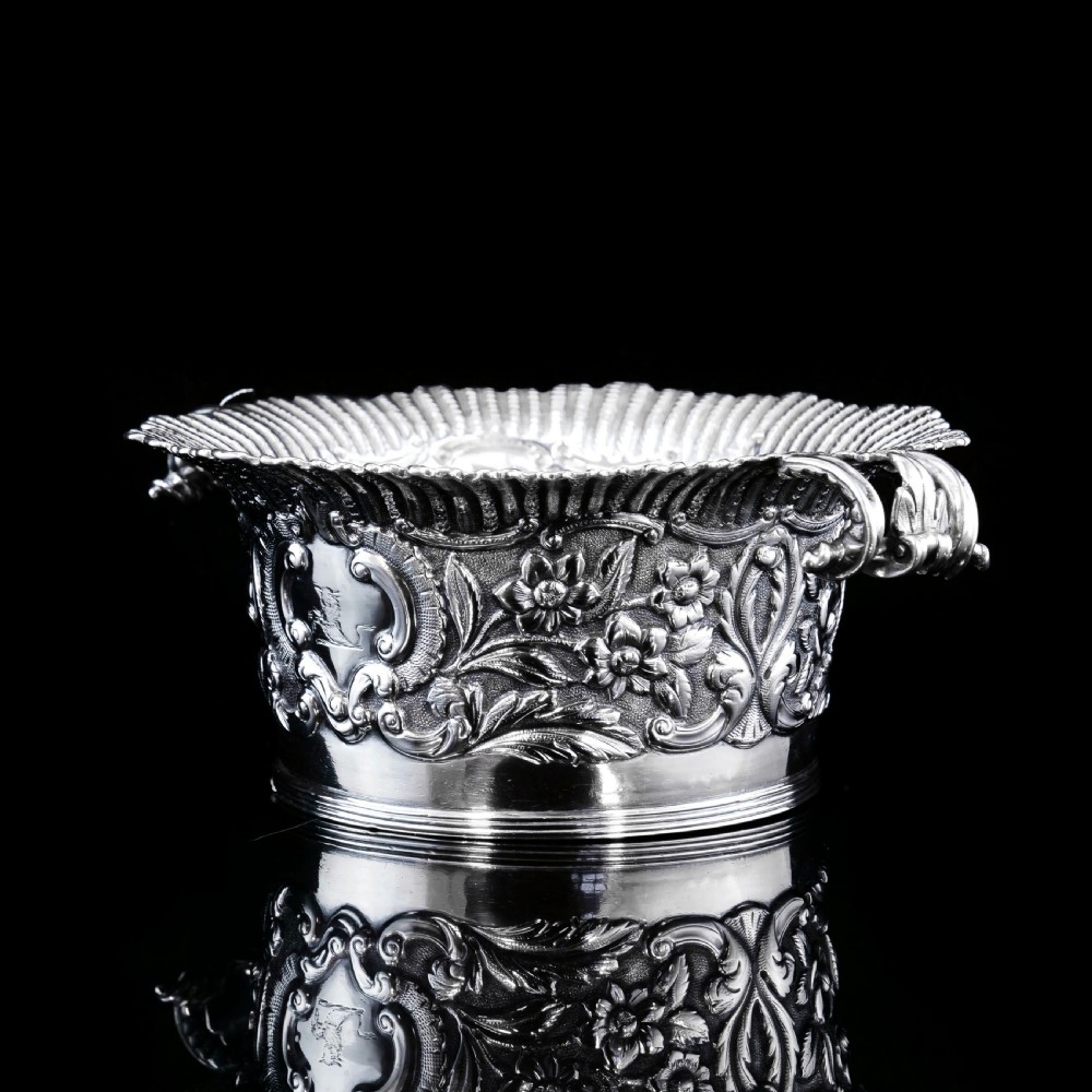Antique Georgian Solid Silver Irish Bowl with Gorgeous Irish Chasing - Robert W Smith 1832 View XI
