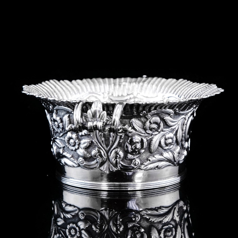 Antique Georgian Solid Silver Irish Bowl with Gorgeous Irish Chasing - Robert W Smith 1832 View XII