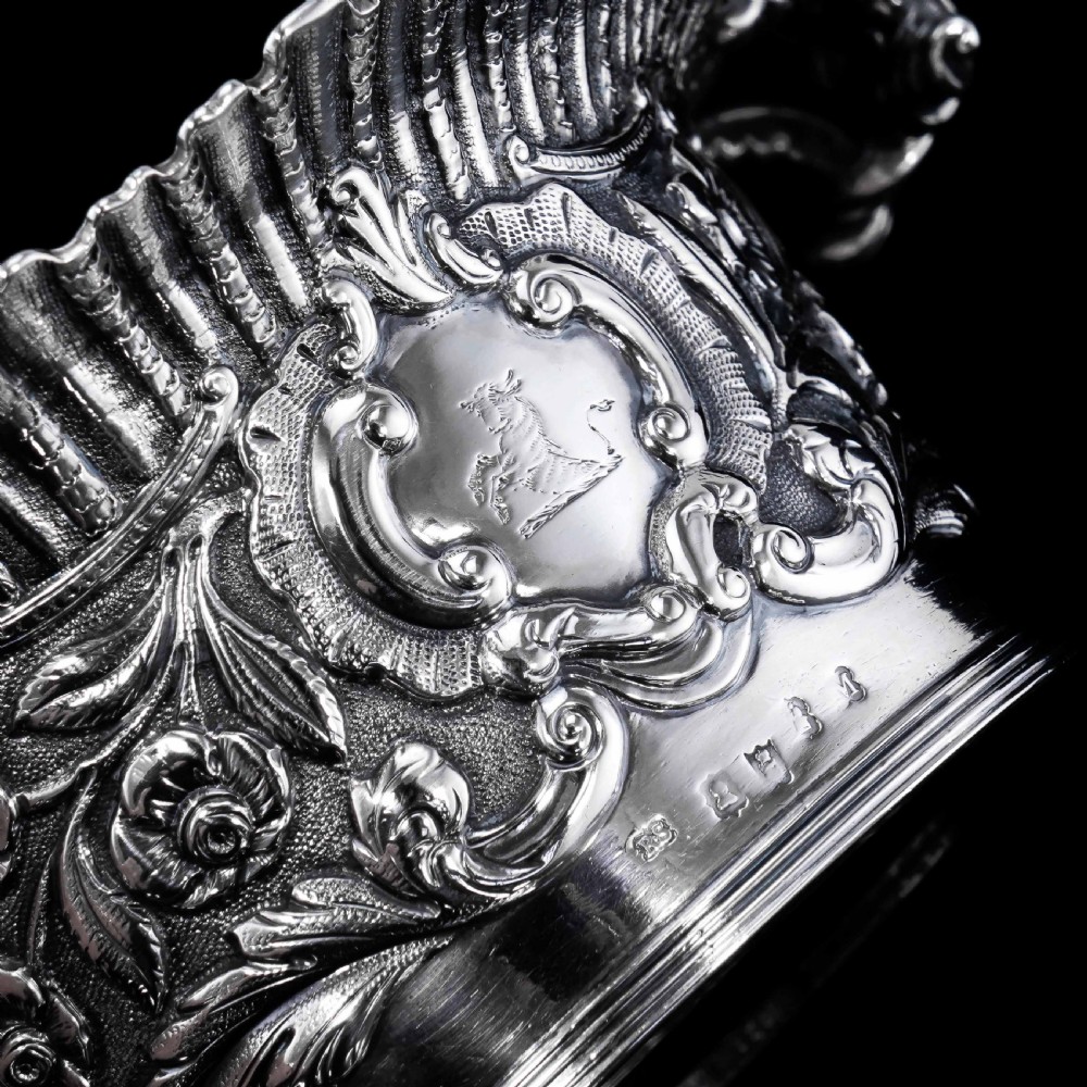 Antique Georgian Solid Silver Irish Bowl with Gorgeous Irish Chasing - Robert W Smith 1832 View XVII