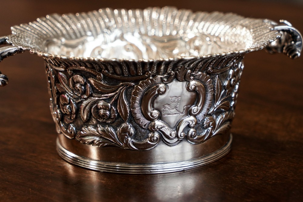 Antique Georgian Solid Silver Irish Bowl with Gorgeous Irish Chasing - Robert W Smith 1832 View XXV