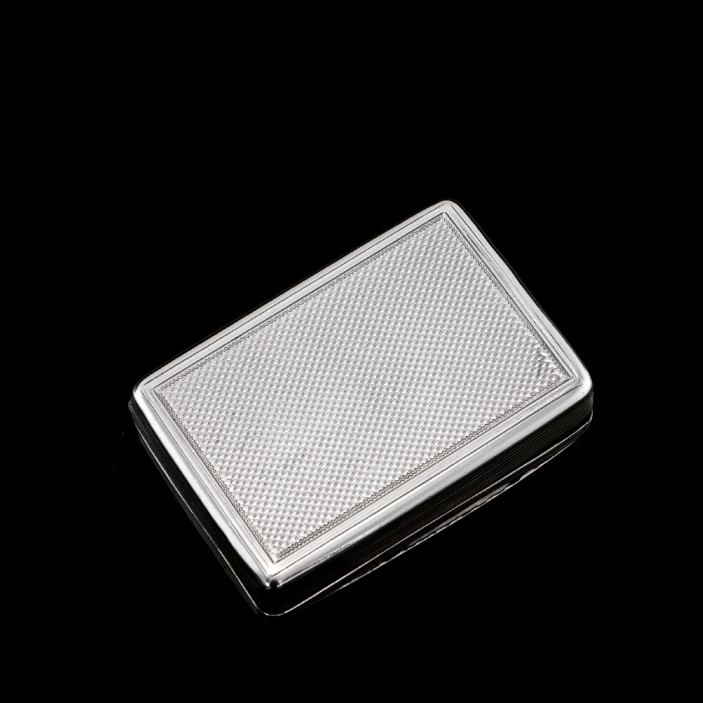 Antique Georgian Silver Snuff Box with Floral Border - Thomas Wilkes Barker 1824 View V