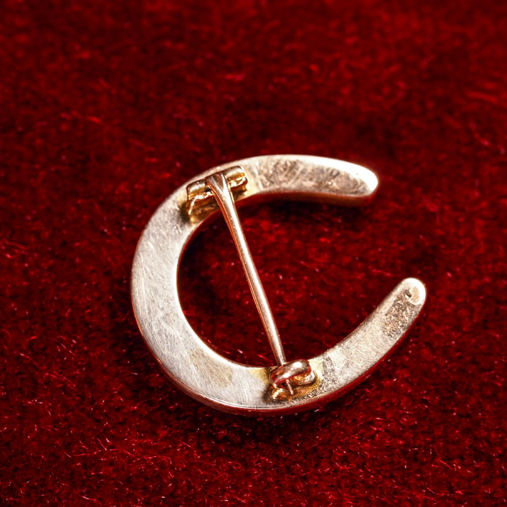 Antique Victorian 14ct Gold Horseshoe Pearl Brooch/Pin - c.1860 View VII
