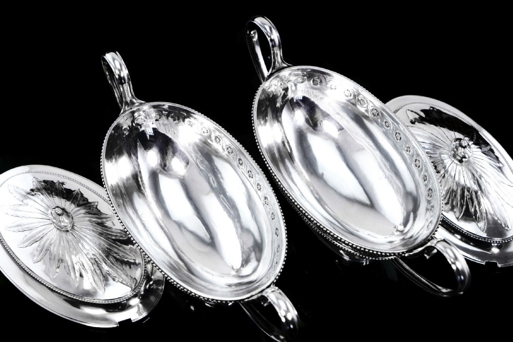 Antique Georgian Solid Sterling Silver Tureens Neoclassical Style - Benjamin Laver 1782 View XIII
