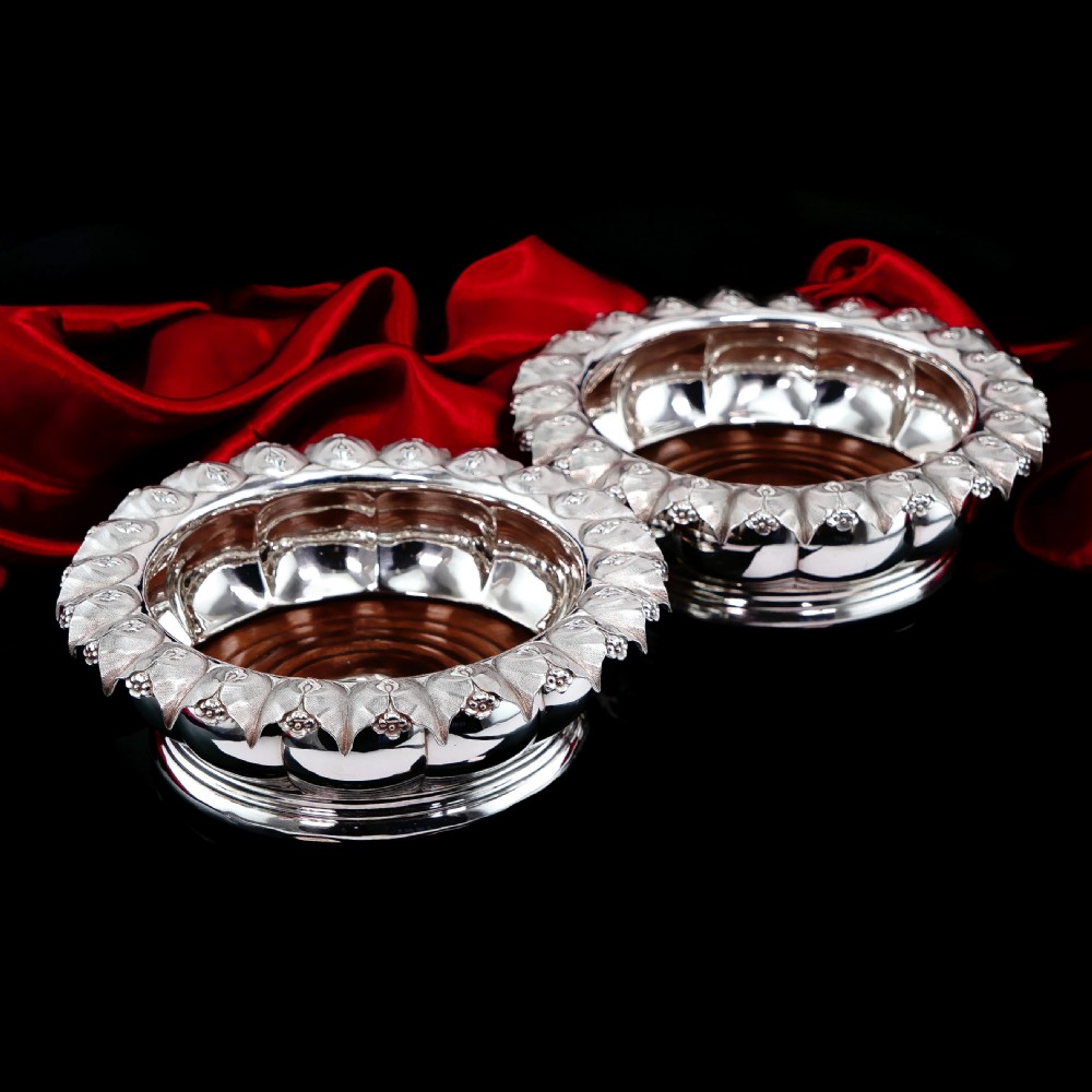 Antique Georgian Solid Silver Wine Coasters/Bottle Holders - Barnards 1829 View XXIII