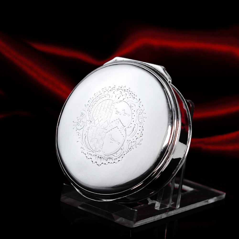 Antique Georgian Silver Tobacco Box / Snuff Box with Coat of Arms - James Phipps I c.1770s